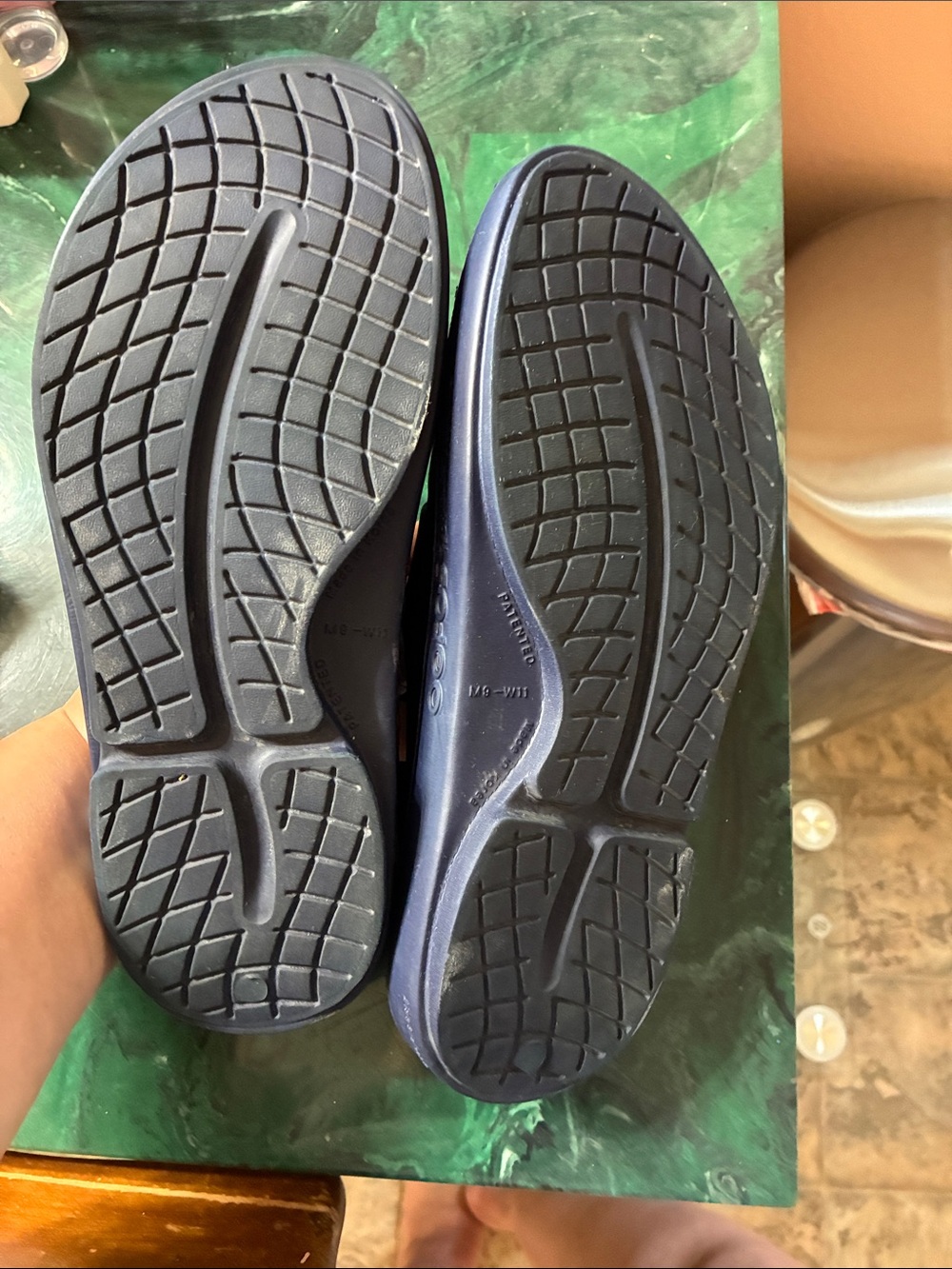 OOFOS Navy Blue Women's Slide Sandals - Picture 5 of 5